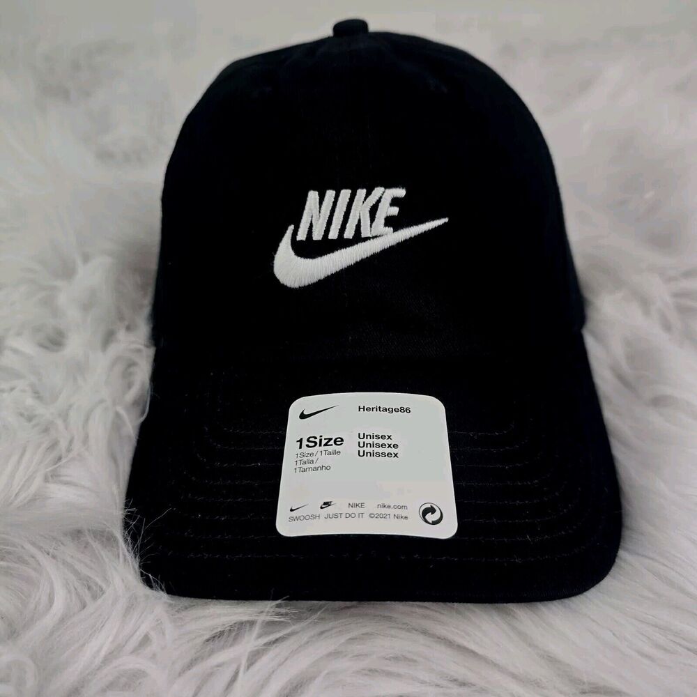 Nike Futura Heritage 86 Adjustable Strap Black White Hat NWT Unisex